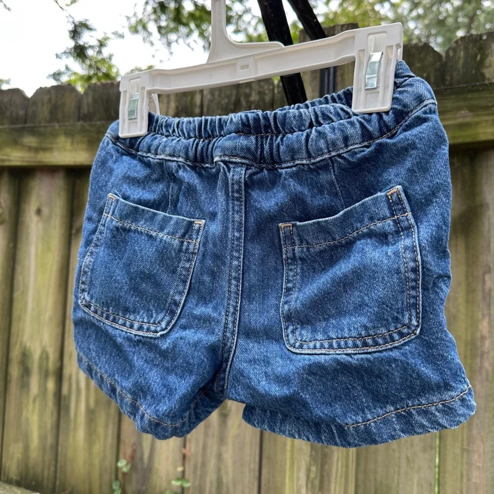 Fat Face Denim‎ Shorts Kids Blue Elastic Waist Drawstring Pockets Size 5/6